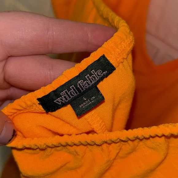 Wild Fable Neon Orange Halter Top Mini Dress with Bead Detail Size Large - Picture 6 of 7